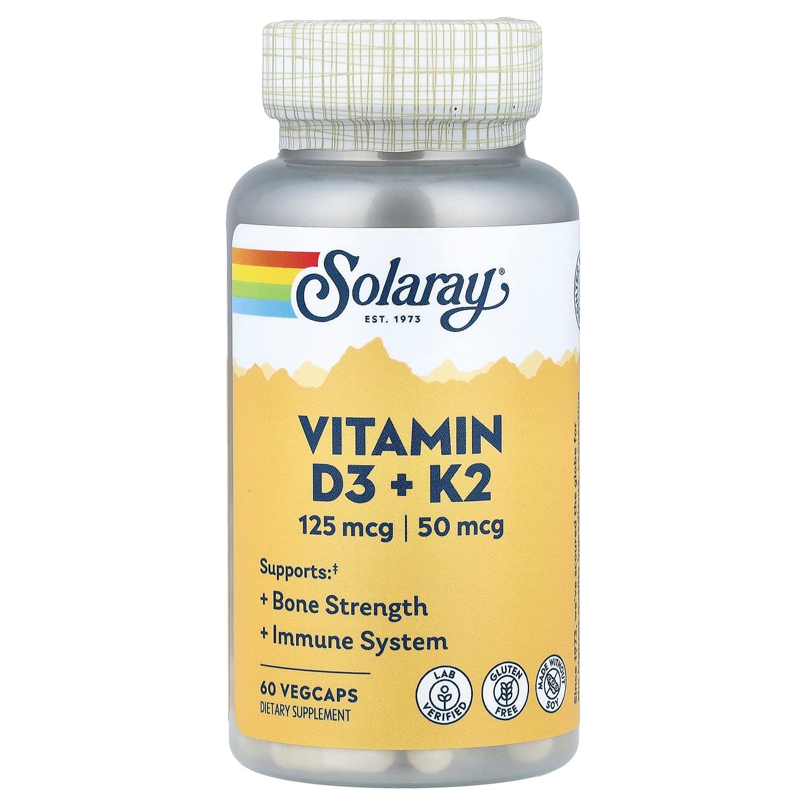 Vitamin D3 + K2 4000 UI Solaray/KAL 60 cápsulas
