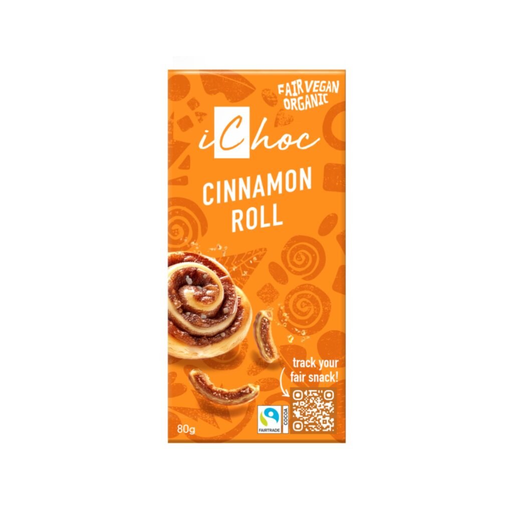 iChoc Chocolate Vegano Rollito de Canela - 80 g