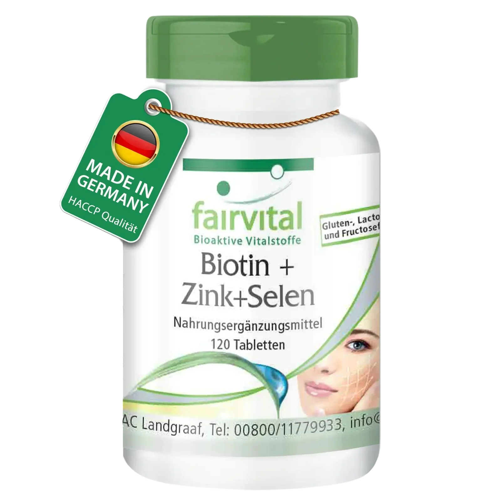 Biotina + Selenio + Zinc 120 cápsulas