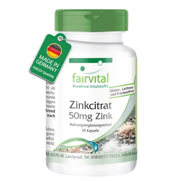 Citrato de Zinc con 50 mg de Zinc 90 cápsulas