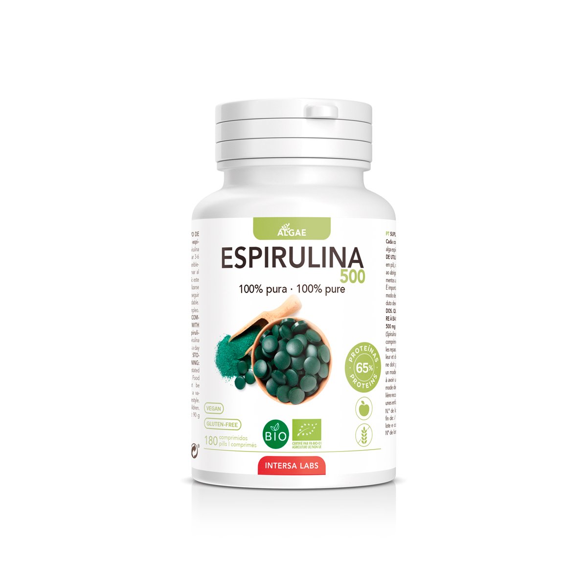 Espirulina Bio Intersa Labs 500 mg 180 comprimidos