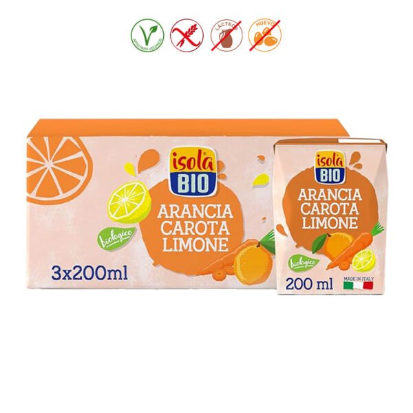 Zumo de Naranja Zanahoria y Limón Bio Pack 3x200 ml
